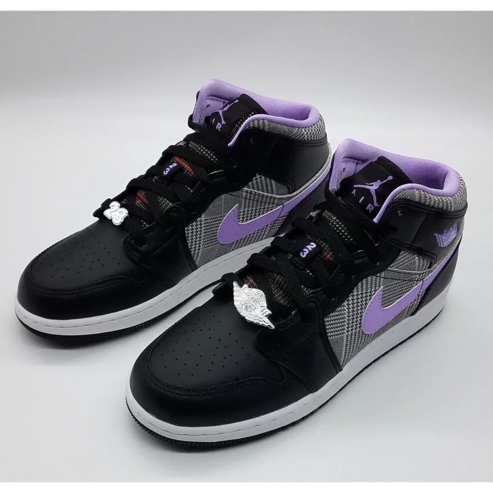 Jordan 1 Mid SE 'Houndstooth' (GS) DC7226-015 - Picture 4 of 10